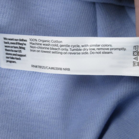 Eileen Fisher Organic Cotton Round Neck Top Size XXS Boxy Periwinkle Blue NRB - Picture 5 of 8